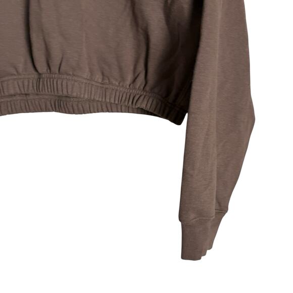 Alo Yoga Devotion Brown Cropped Long Sleeve Crewneck Sweatshirt Small - Picture 3 of 6